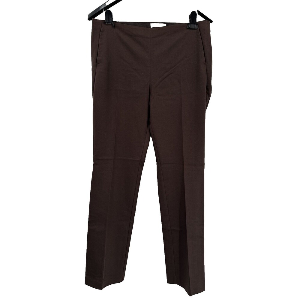 Chico's Brigitte Slim Pull-On Ankle Pants Size 2 12 Brown Career Casual EUC